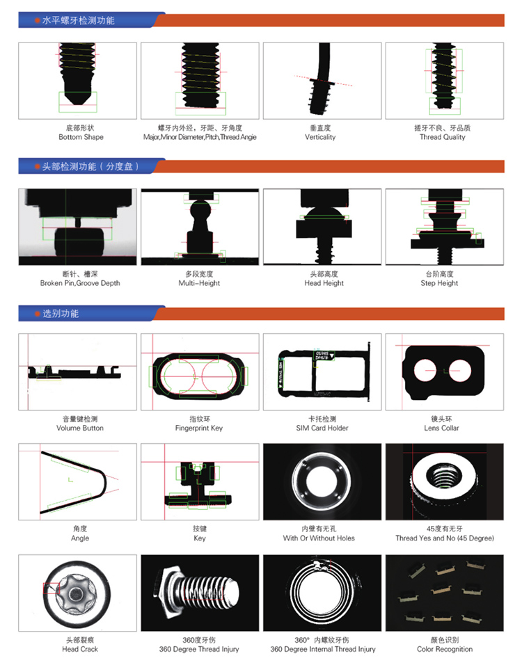 螺絲檢測(cè)篩選設(shè)備可篩選物件